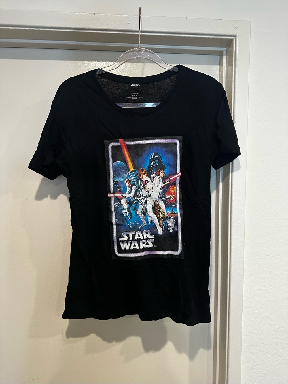 Star Wars Black Graphic Tee with Original Cast